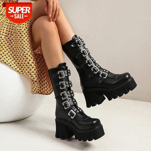 winter fashion buckle strap women mid calf boots leather gothic black punk style platform shoes military combat boots drop ship #ps4h
winter fashion buckle strap women mid calf boots leather gothic black punk style platform shoes military combat boots drop ship #ps4h