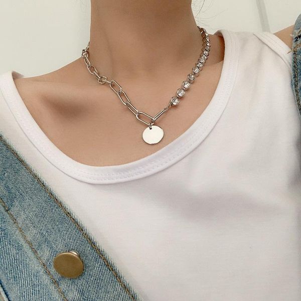 elegant sparkly rhinestones coin pendant neckalces chunky hollow cuban chain metal neckalce for women ladies jewellery necklaces, Silver
elegant sparkly rhinestones coin pendant neckalces chunky hollow cuban chain metal neckalce for women ladies jewellery necklaces, Silver