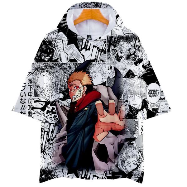 men's t-shirts anime jujutsu kaisen 3d print hooded short sleeve t-shirt fashion summer harajuku style boys/girls t shirt, White;black
men's t-shirts anime jujutsu kaisen 3d print hooded short sleeve t-shirt fashion summer harajuku style boys/girls t shirt, White;black