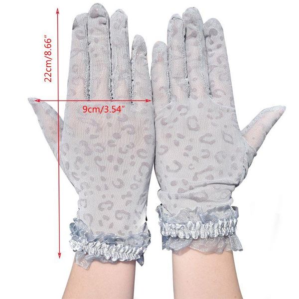 five fingers gloves 40gc women summer mesh fishnet leopard short shiny ruffles trim wrist length anti-uv sunscreen driving wedding mittens, Blue;gray
five fingers gloves 40gc women summer mesh fishnet leopard short shiny ruffles trim wrist length anti-uv sunscreen driving wedding mittens, Blue;gray
