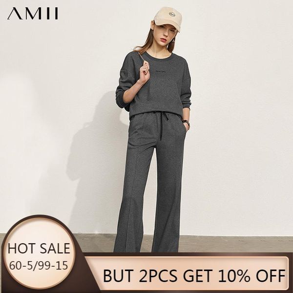 amii minimalism spring women hoodies set causal oneck letter loose pullover elastic waist long pants 12140172 women's two piece, White
amii minimalism spring women hoodies set causal oneck letter loose pullover elastic waist long pants 12140172 women's two piece, White