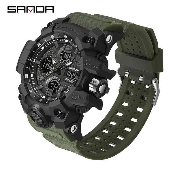 sanda sports military men's watches waterproof dual display quartz wristwatch for male clock satch relogios masculino 6021 210329, Slivery;brown
sanda sports military men's watches waterproof dual display quartz wristwatch for male clock satch relogios masculino 6021 210329, Slivery;brown