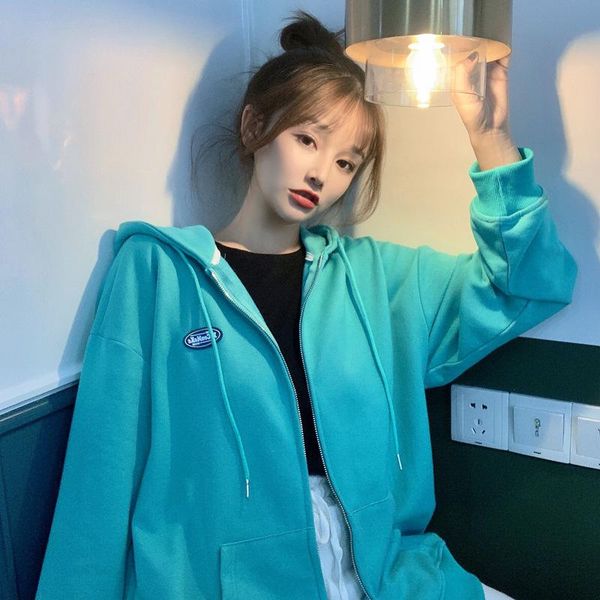 women's hoodies & sweatshirts loose korean hooded long sleeve fall 2021 casual simple tide ins double pockets zip-up design hoodie, Black
women's hoodies & sweatshirts loose korean hooded long sleeve fall 2021 casual simple tide ins double pockets zip-up design hoodie, Black