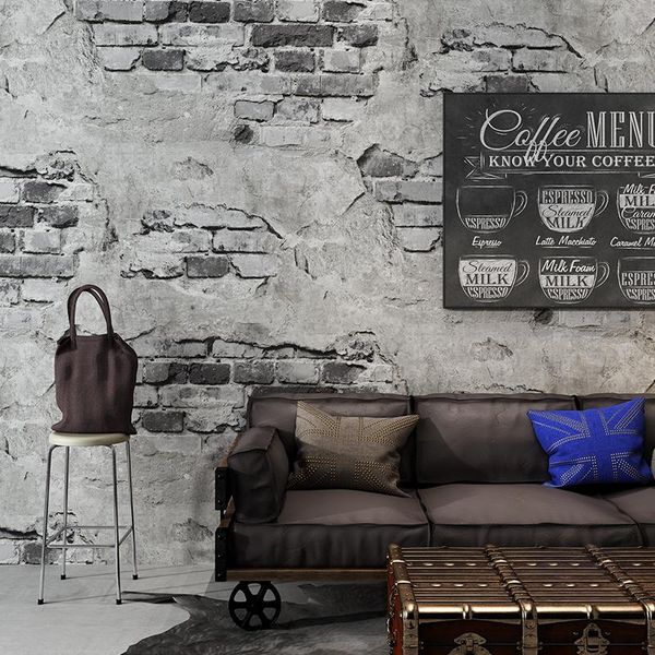 brick pattern wallpaper retro nostalgic gray cement wall industrial wind cafe restaurant background decor paper wallpapers 
brick pattern wallpaper retro nostalgic gray cement wall industrial wind cafe restaurant background decor paper wallpapers