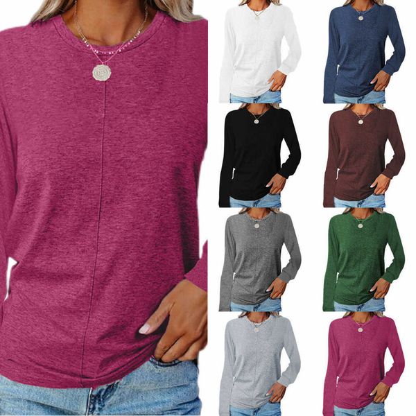 sleeve new long round neck t-shirt for women's wear in autumn and winter of 2021, White
sleeve new long round neck t-shirt for women's wear in autumn and winter of 2021, White