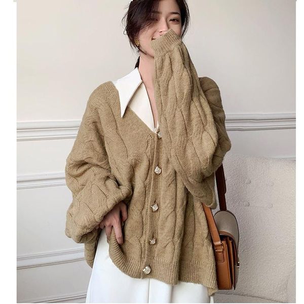 women's knits & tees leisure time fashion autumn winter cardigan women v-neck long sleeve single-breasted coat vintage loose warm elega, White
women's knits & tees leisure time fashion autumn winter cardigan women v-neck long sleeve single-breasted coat vintage loose warm elega, White