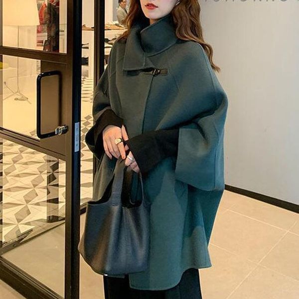 women's wool & blends 2021 loose korean version simple woolen cloak coat autumn and winter medium length, Black
women's wool & blends 2021 loose korean version simple woolen cloak coat autumn and winter medium length, Black