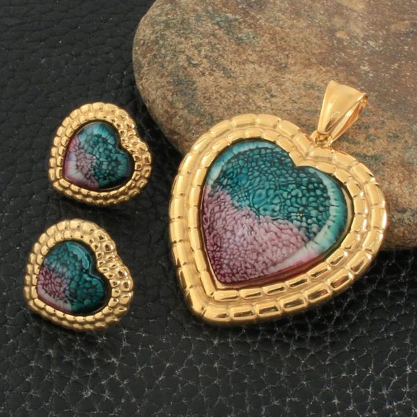 earrings & necklace fashion heart style stainless steel jewelry sets for women and girl gold color pendants seuzcfbf, Silver
earrings & necklace fashion heart style stainless steel jewelry sets for women and girl gold color pendants seuzcfbf, Silver