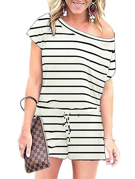 women's jumpsuits & rompers 2021 spring summer fashion women slant shoulder casual pocket jumpsuit short sleeve stripe bodysuits, Black;white
women's jumpsuits & rompers 2021 spring summer fashion women slant shoulder casual pocket jumpsuit short sleeve stripe bodysuits, Black;white
