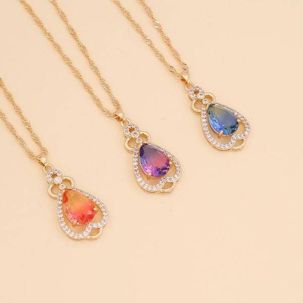 pendant necklaces gradient glass necklace mori style golden clavicle chain fashion design for women, Silver
pendant necklaces gradient glass necklace mori style golden clavicle chain fashion design for women, Silver