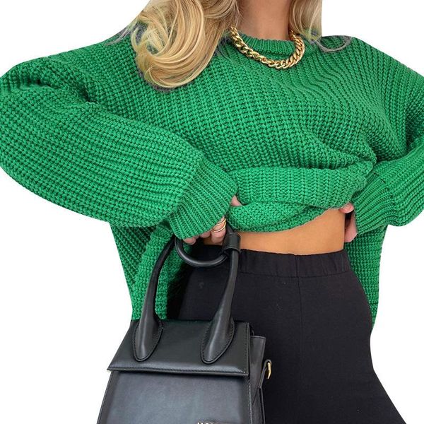 women's sweaters 2021 fall winter sweater trend round neck pullover solid color knitted jumpers autumn basic loose knitwear, White;black
women's sweaters 2021 fall winter sweater trend round neck pullover solid color knitted jumpers autumn basic loose knitwear, White;black