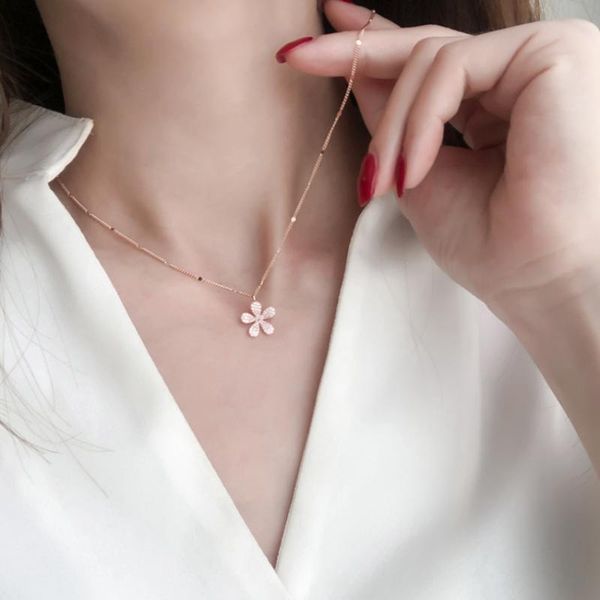 chains delicate jewelry flower pendant necklace pretty design sweet korean temperament chain for girl fine accessories, Silver
chains delicate jewelry flower pendant necklace pretty design sweet korean temperament chain for girl fine accessories, Silver