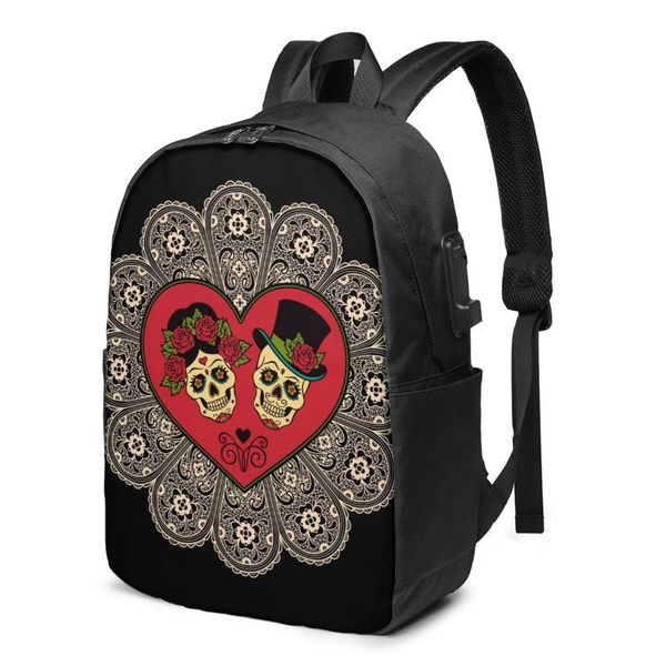 backpack school bag for boy and girl mexican sugar skulls with heart lace usb charging daypack teenager student
backpack school bag for boy and girl mexican sugar skulls with heart lace usb charging daypack teenager student