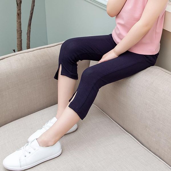 summer girls new cropped leggings split cotton pants girls stretch slim pants solid color casual trousers, Blue
summer girls new cropped leggings split cotton pants girls stretch slim pants solid color casual trousers, Blue