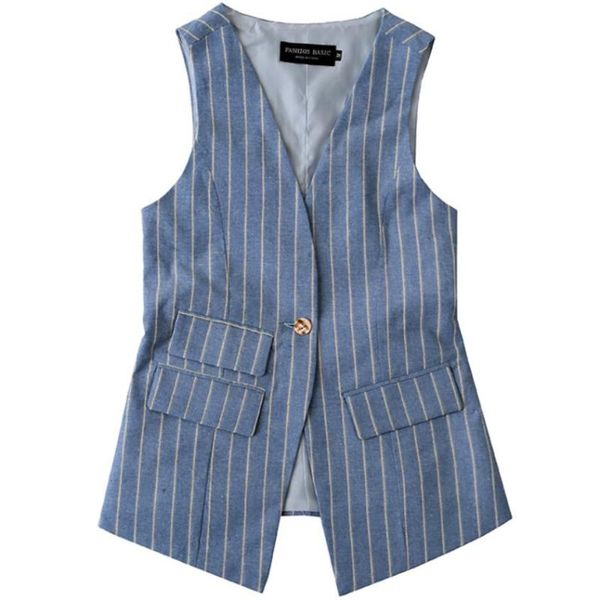 women's vests spring autumn vintage striped blazer women casual sleeveless pocket ol coat waistcoat one button vest outwear, Black;white
women's vests spring autumn vintage striped blazer women casual sleeveless pocket ol coat waistcoat one button vest outwear, Black;white