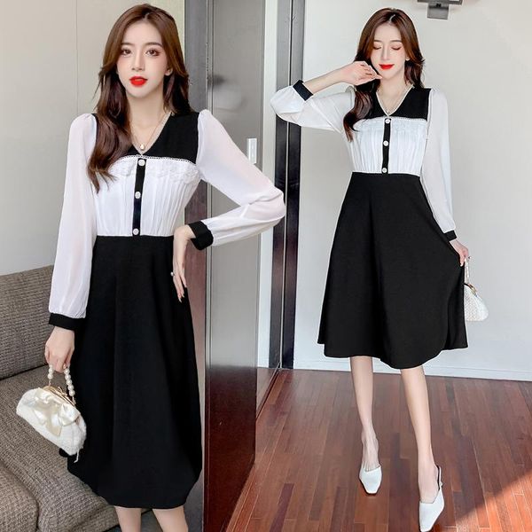casual dresses korean style fashion lace patchwork women's dress beaded bottoming clothing ladies office lady midi female, Black;gray
casual dresses korean style fashion lace patchwork women's dress beaded bottoming clothing ladies office lady midi female, Black;gray