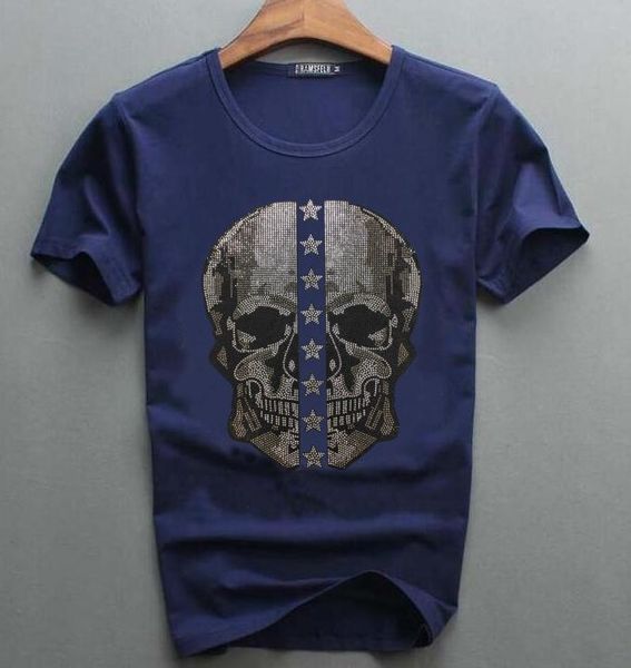 crew neck chinese size men's t-shirts skull and star rhinestones summer slim fit shirts, White;black
crew neck chinese size men's t-shirts skull and star rhinestones summer slim fit shirts, White;black