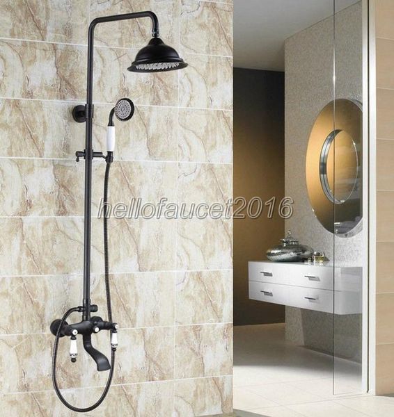 black oil rubbed bronze luxury 8.2 inch rainfall shower faucet set bathroom wall mount tub mixer tap + ceramic hand spray lhg124 sets
black oil rubbed bronze luxury 8.2 inch rainfall shower faucet set bathroom wall mount tub mixer tap + ceramic hand spray lhg124 sets
