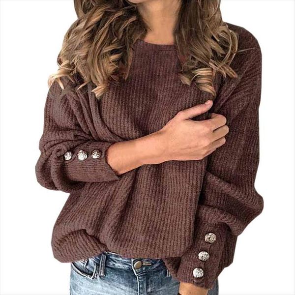 women autumn winter knitted womens sweaters o neck long sleeve button decoration sweater ladies casual jumper plus size s, White;black
women autumn winter knitted womens sweaters o neck long sleeve button decoration sweater ladies casual jumper plus size s, White;black