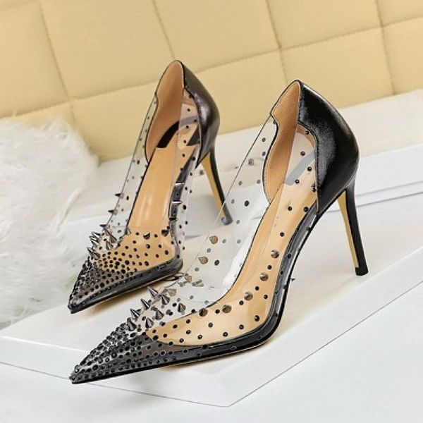 dress shoes women sandals metal rivets transparent rhinestone pointed toe thin heel ladies slip-on spring casual female footwear, Black
dress shoes women sandals metal rivets transparent rhinestone pointed toe thin heel ladies slip-on spring casual female footwear, Black