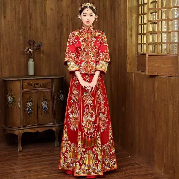 chinese women toast clothing wedding dress cheongsam exquisite floral embroidery vintage bride costume elegant qipao s-xl ethnic, Red
chinese women toast clothing wedding dress cheongsam exquisite floral embroidery vintage bride costume elegant qipao s-xl ethnic, Red