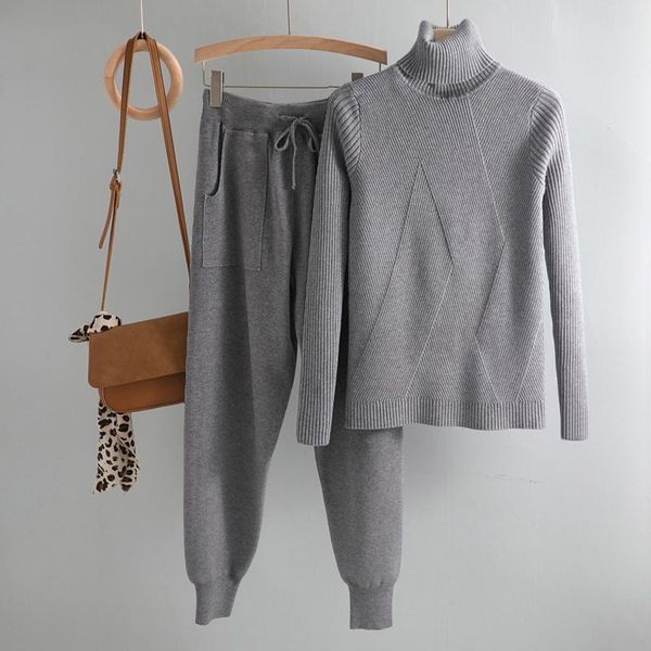 women's two piece pants turtleneck sweater 2 pieces set 2021 women chic knitted pullover + jumper + trousers suits, White
women's two piece pants turtleneck sweater 2 pieces set 2021 women chic knitted pullover + jumper + trousers suits, White
