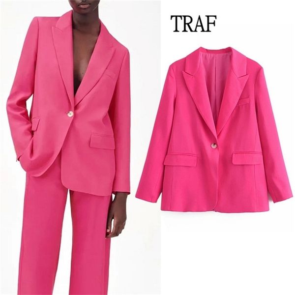 traf za women blazer fashion office ladies jackets coat female rose red long sleeve loose single button girls chic blazer 211120, White;black
traf za women blazer fashion office ladies jackets coat female rose red long sleeve loose single button girls chic blazer 211120, White;black