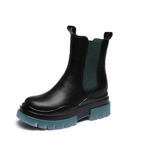boots fashion cowhide thick-soled mid-tube short-tube inner heightening women's small size sh, Black
boots fashion cowhide thick-soled mid-tube short-tube inner heightening women's small size sh, Black