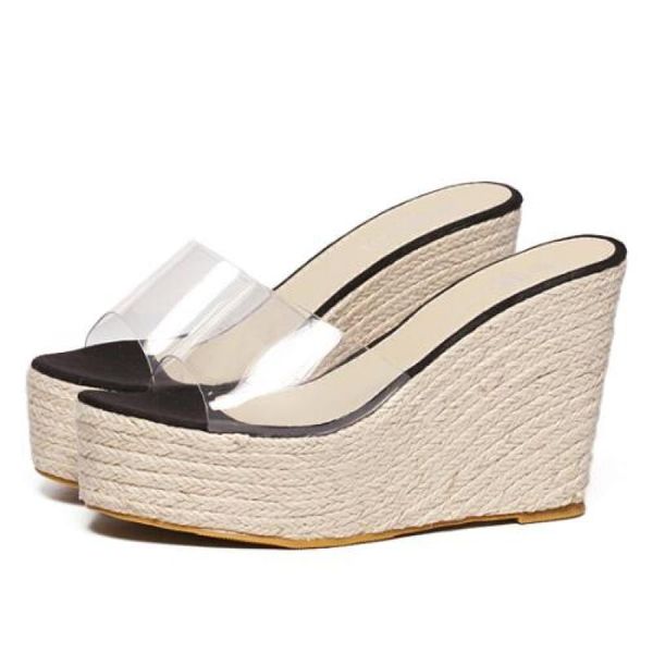summer women's thick high heel women sandals transparent wedges shoes size 4-40 boots, Black
summer women's thick high heel women sandals transparent wedges shoes size 4-40 boots, Black