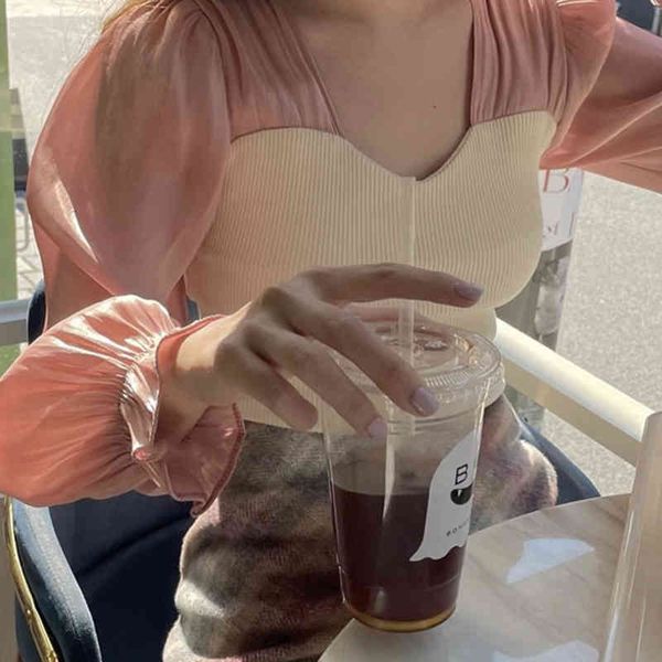 Vintage Knit Top Early Spring Chic Square Collar Contrasting Color Puff Sleeve Slim-fit Versatile Female Shirt, White
Vintage Knit Top Early Spring Chic Square Collar Contrasting Color Puff Sleeve Slim-fit Versatile Female Shirt, White