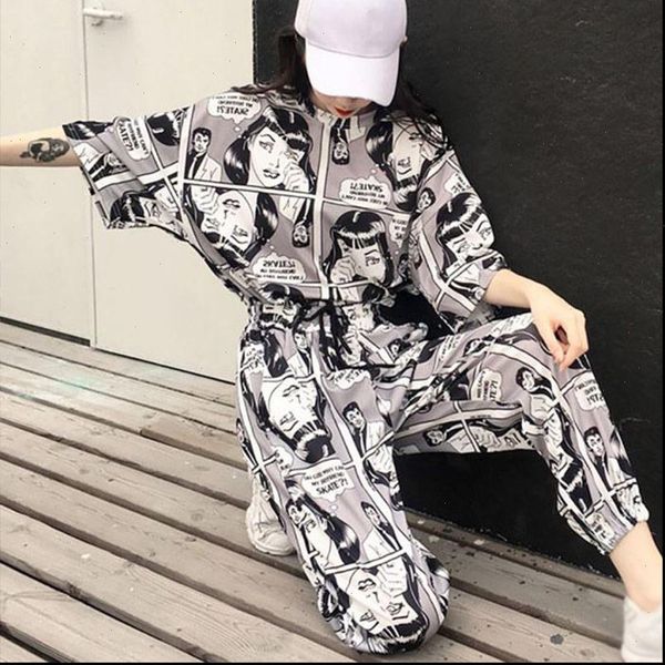 cartoon women tracksuits printed harajuku 2pcs set short sleeves t shirt long joggers summer korean lady suit hip hop, Gray
cartoon women tracksuits printed harajuku 2pcs set short sleeves t shirt long joggers summer korean lady suit hip hop, Gray