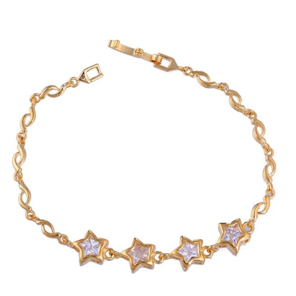 link, chain charm bohemian gold silver bracelets for women star chromatic color austrian zircon jewelry copper metal bracelet, Black
link, chain charm bohemian gold silver bracelets for women star chromatic color austrian zircon jewelry copper metal bracelet, Black