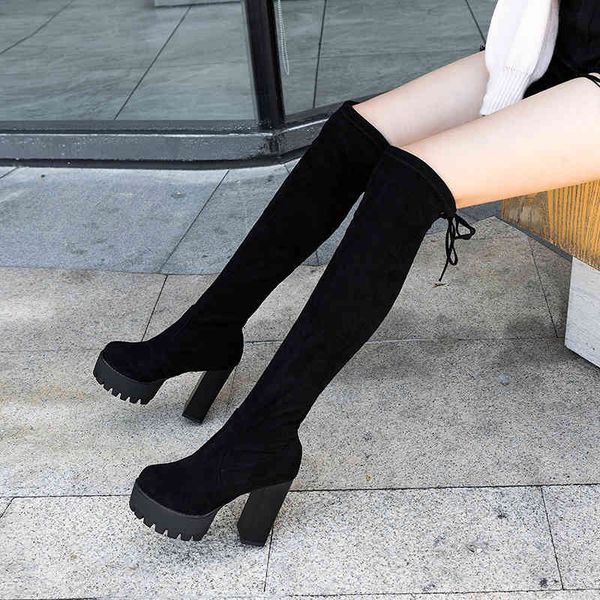 winter knee boots tight stovepipe knight suede round toe combat for women trend veet warm women's, Black
winter knee boots tight stovepipe knight suede round toe combat for women trend veet warm women's, Black