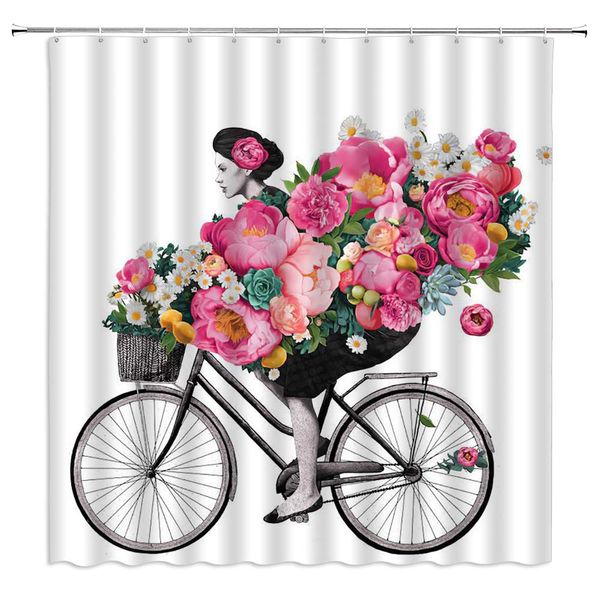 beauty and flowers shower curtain beautiful girl retro bicycle with basket full of flowers,70x70 inch polyester fabric bathroom
beauty and flowers shower curtain beautiful girl retro bicycle with basket full of flowers,70x70 inch polyester fabric bathroom