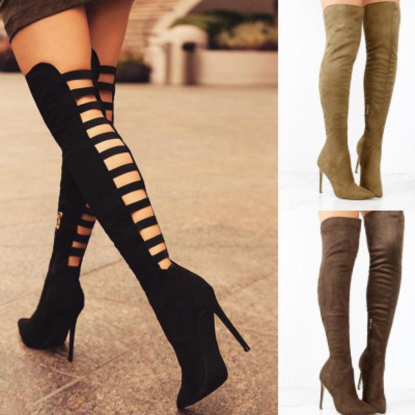 boots spring women's fashion nubuck over the knee female hollow solid color thigh ladies, Black
boots spring women's fashion nubuck over the knee female hollow solid color thigh ladies, Black