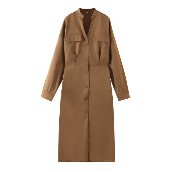 xq5/648ye fall 2020 european and american womens new long sleeve earth color shirt dress, White;black
xq5/648ye fall 2020 european and american womens new long sleeve earth color shirt dress, White;black