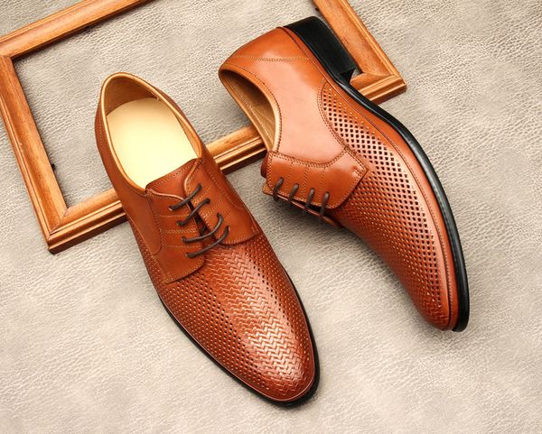 Summer Fashion Oxford Shoes Men Brogues Shoes Genuine Leather Hollow Out Lace Up Formal Wedding Black Khaki Business Dress Shoe
Summer Fashion Oxford Shoes Men Brogues Shoes Genuine Leather Hollow Out Lace Up Formal Wedding Black Khaki Business Dress Shoe