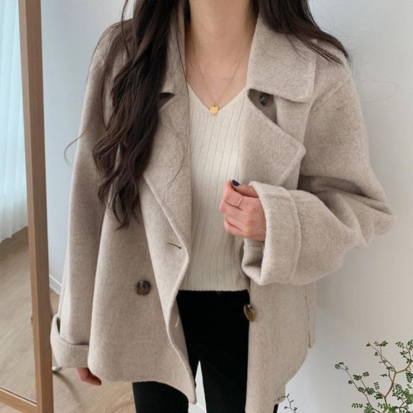 women's wool & blends casual thicken warm women blend coats 2021 winter ladies outwear long sleeve double breasted female woolen jacke, Black
women's wool & blends casual thicken warm women blend coats 2021 winter ladies outwear long sleeve double breasted female woolen jacke, Black