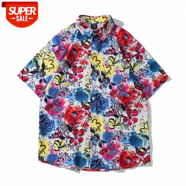 hong kong style retro chic personality printed men's short-sleeved shirt women's loose couple handsome #b78x, White;black
hong kong style retro chic personality printed men's short-sleeved shirt women's loose couple handsome #b78x, White;black