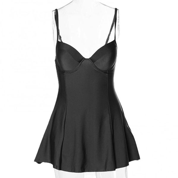 women's swimwear women summer solid color spaghetti straps padded swimdress monokini, White;black
women's swimwear women summer solid color spaghetti straps padded swimdress monokini, White;black