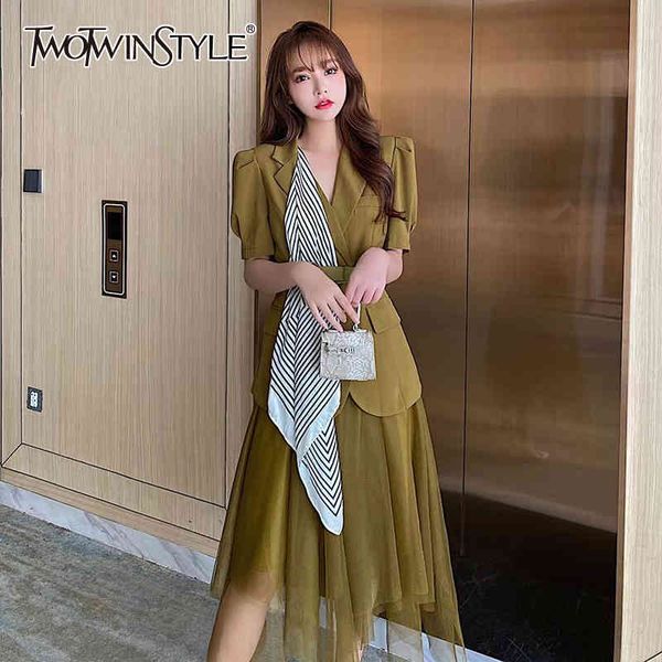 casual patchwork striped two piece set for women notched short sleeve sashes mesh skirts female sets tide 210428, White
casual patchwork striped two piece set for women notched short sleeve sashes mesh skirts female sets tide 210428, White