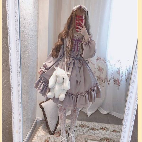 sweet feminine kawaii clothes beautiful japanese style lolita plissado dress lavender puff sleeve g0xn, Black;gray
sweet feminine kawaii clothes beautiful japanese style lolita plissado dress lavender puff sleeve g0xn, Black;gray