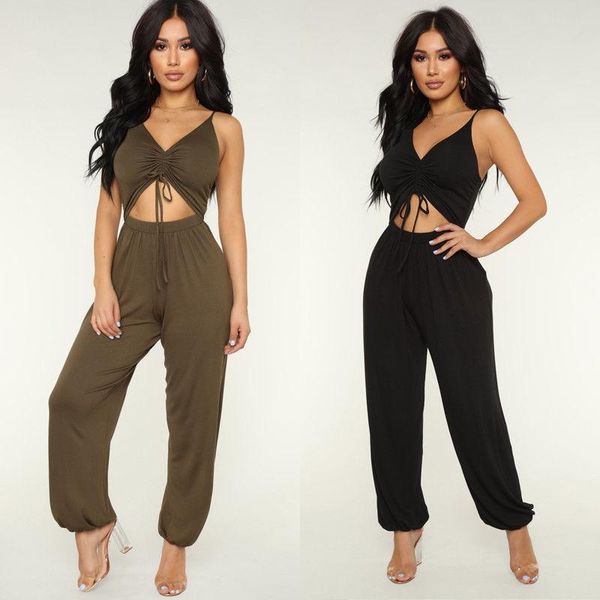 women's jumpsuits & rompers 2021 women sleeveless v neck casual cotton clubwear bodysuit party jumpsuit romper fitness long trousers, Black;white
women's jumpsuits & rompers 2021 women sleeveless v neck casual cotton clubwear bodysuit party jumpsuit romper fitness long trousers, Black;white