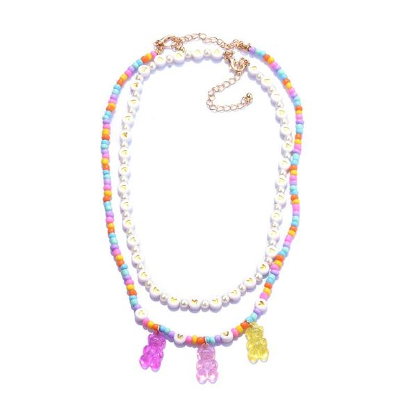chokers korean sweet imitation pearl beads necklace bohemian transparent resin bear double layer chain choker girls women jewelry, Golden;silver
chokers korean sweet imitation pearl beads necklace bohemian transparent resin bear double layer chain choker girls women jewelry, Golden;silver