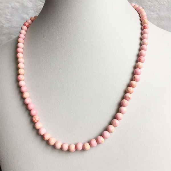 chains 6/8/10mm round pink sea sediment turquoise necklace natural stone chocker beaded mother daughter 35/40/45/50/55cm, Silver
chains 6/8/10mm round pink sea sediment turquoise necklace natural stone chocker beaded mother daughter 35/40/45/50/55cm, Silver