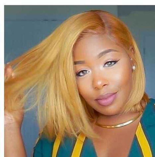 wig side split wig female bobo head straight golden short chemical fiber hair cover, Black
wig side split wig female bobo head straight golden short chemical fiber hair cover, Black