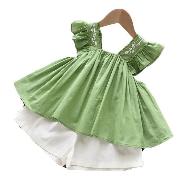 baby girl sleeveless ruffle hem dress + short pants suit toddlers contrast color clothes summer embroidery wrinkle outfits clothing sets, White
baby girl sleeveless ruffle hem dress + short pants suit toddlers contrast color clothes summer embroidery wrinkle outfits clothing sets, White