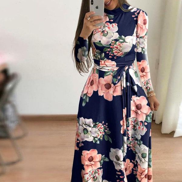 women dresses summer spring casual maxi long dress boho holiday flower floral print elegant belt bandageturtleneck midi robe, Black;gray
women dresses summer spring casual maxi long dress boho holiday flower floral print elegant belt bandageturtleneck midi robe, Black;gray