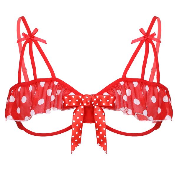 Sissy Bra for Sexy Men Lingerie Bra See Through Sheer MeshAdjustable Spaghetti Shoulder Straps Half Cups Polka Dots Bra Tops, Black;white
Sissy Bra for Sexy Men Lingerie Bra See Through Sheer MeshAdjustable Spaghetti Shoulder Straps Half Cups Polka Dots Bra Tops, Black;white
