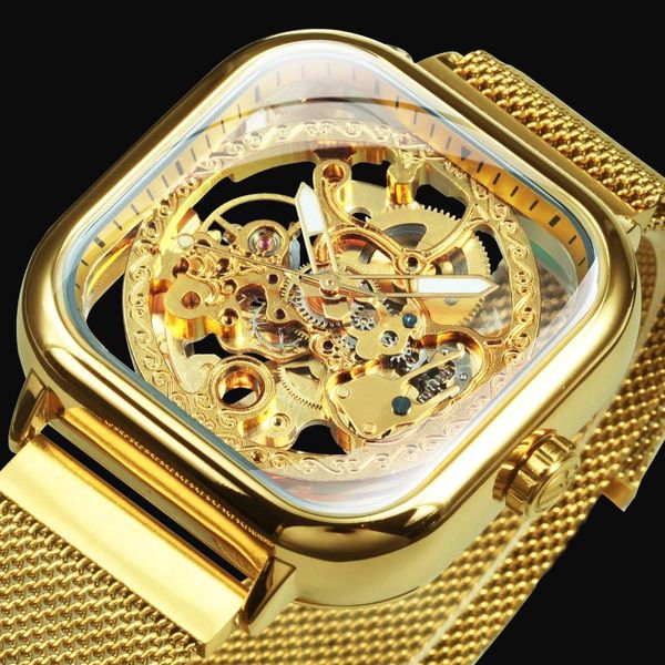wristwatches forsining automatic transparent skeleton men mechanical watches fashion mesh steel business clock, Slivery;brown
wristwatches forsining automatic transparent skeleton men mechanical watches fashion mesh steel business clock, Slivery;brown